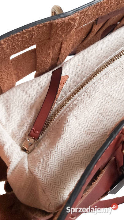 Skórzana pleciona torba tote Zara NOWA Kraków