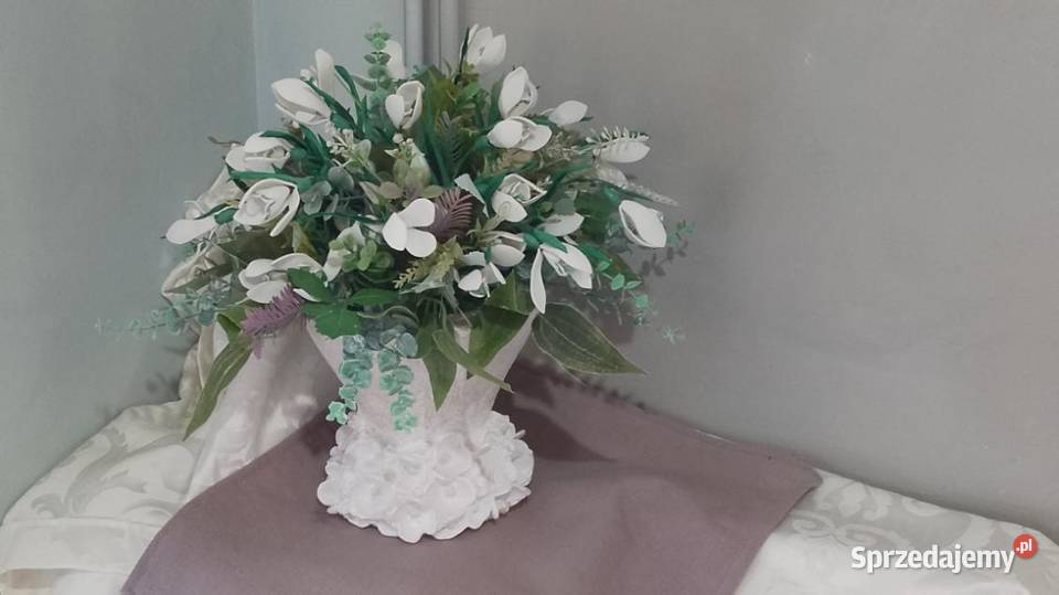 Dekoracja wiosenna przebisniegi w wazonie Częstochowa