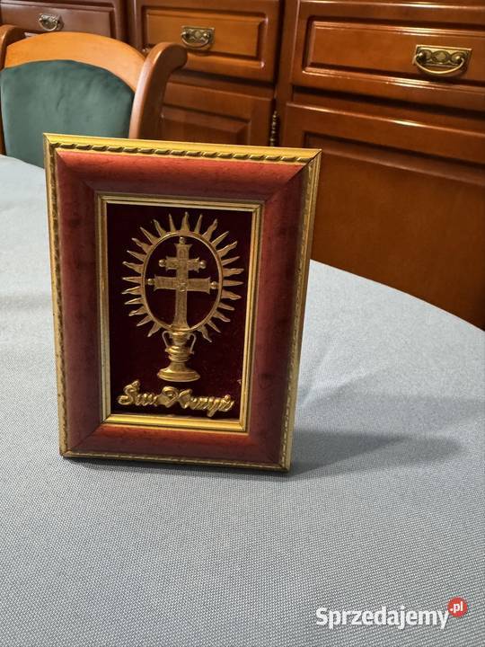 Św Krzyż hostia pamiątka z czasów PRL Vintage Częstochowa