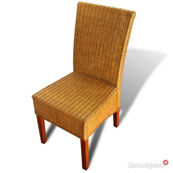 Krzesła stołowe 6 brązowe naturalny rattan Warszawa