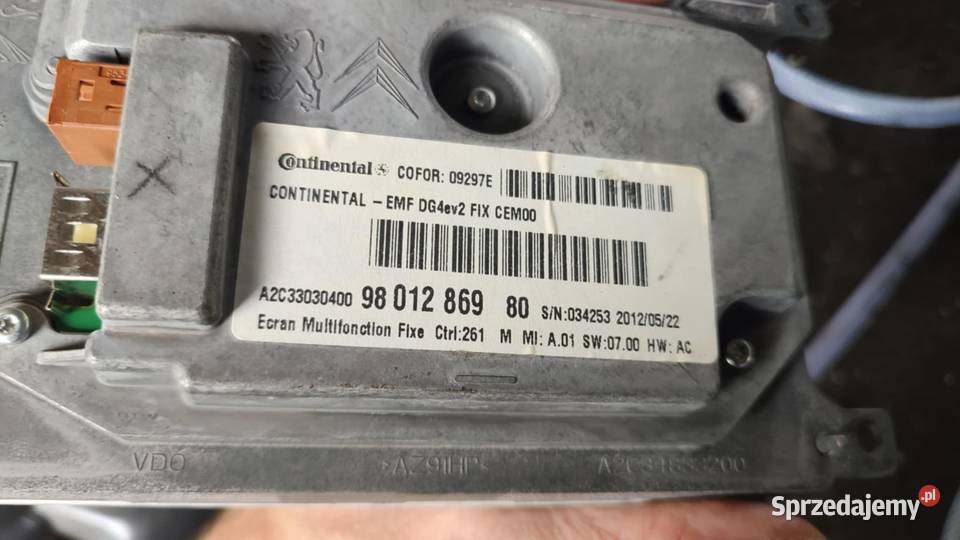 Ekran wyświetlacz monitor nawigacji 9801286980 Książ Wielkopolski