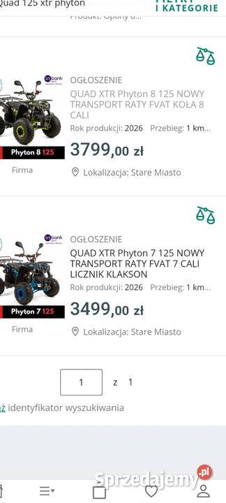 Quad xtr phyton pro raicng 125cc 3 1 wsteczny Skłody Borowe