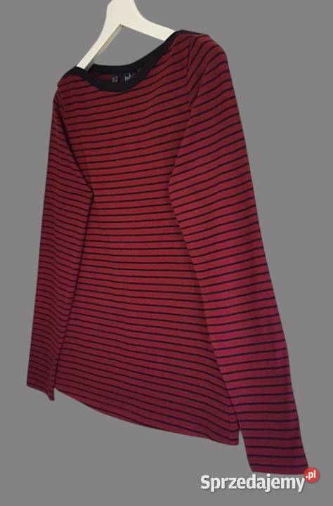 Damska bordowa bawełniana bluzka w paski z Chrzanów