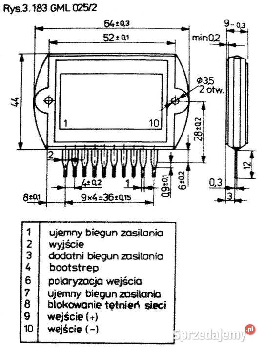Wzmacniacz hybrydowy mocy 25 W GML0252 UNITRA