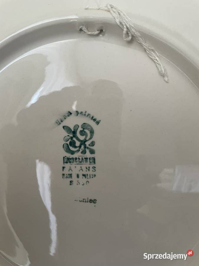 Włocławek duży fajansowy talerz dekoracyjny PRL Porcelana i szkło pomorskie Pruszcz Gdański sprzedam