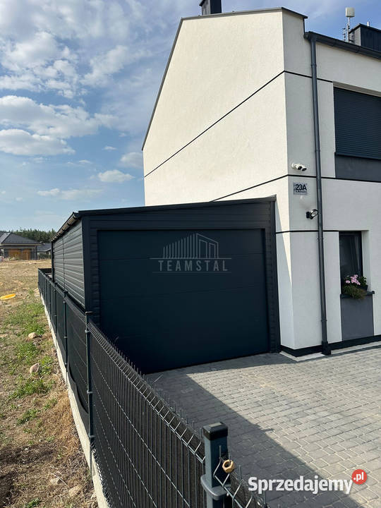 Garaż Blaszany 4x6m Brama Segmentowa Antracyt Pabianice