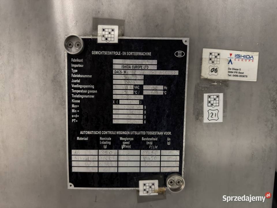 Ishida Dynamiczna Waga Kontrolna z zintegrowanym Produkcja Warszawa