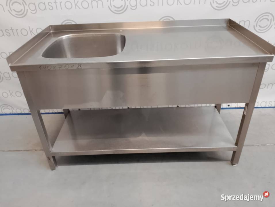 Stół ze zlewem L i półką rant TLP 140x70x85 Wrocław