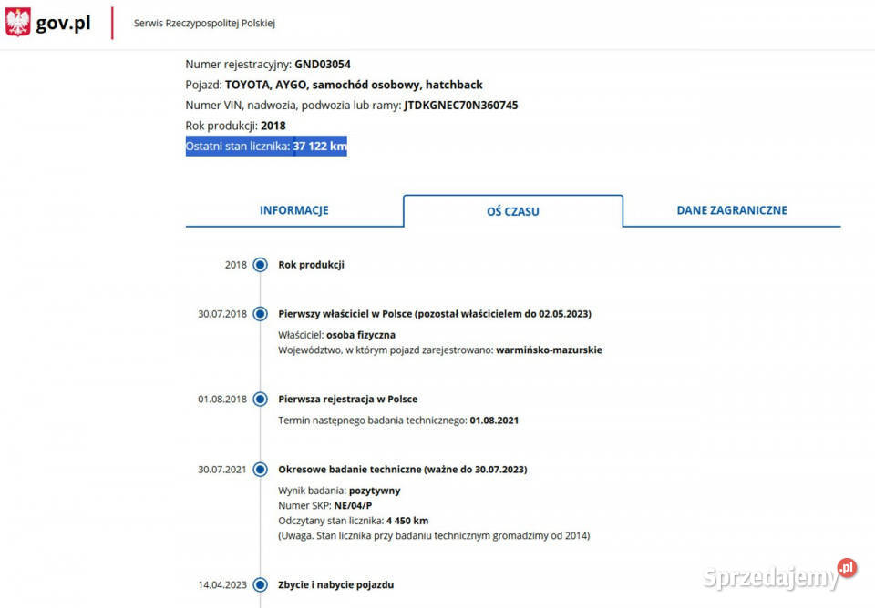 Toyota Aygo Benzyna Salon Polska Zarejestrowany 72KM Elbląg sprzedam