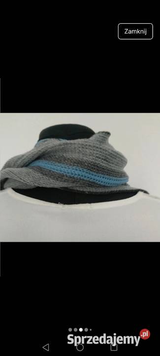 Szalik szal długi szary jesień zima retro 2YK Krosno