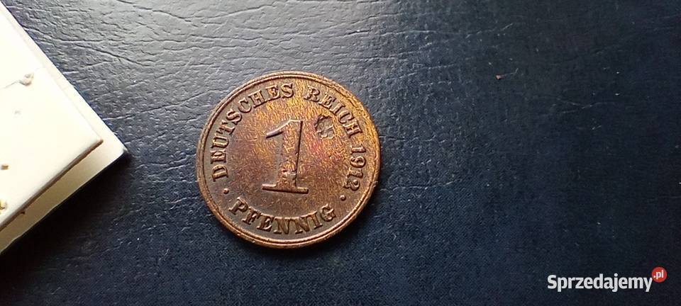 Stare monety 1 fenig 1912 D Niemcy Lesko