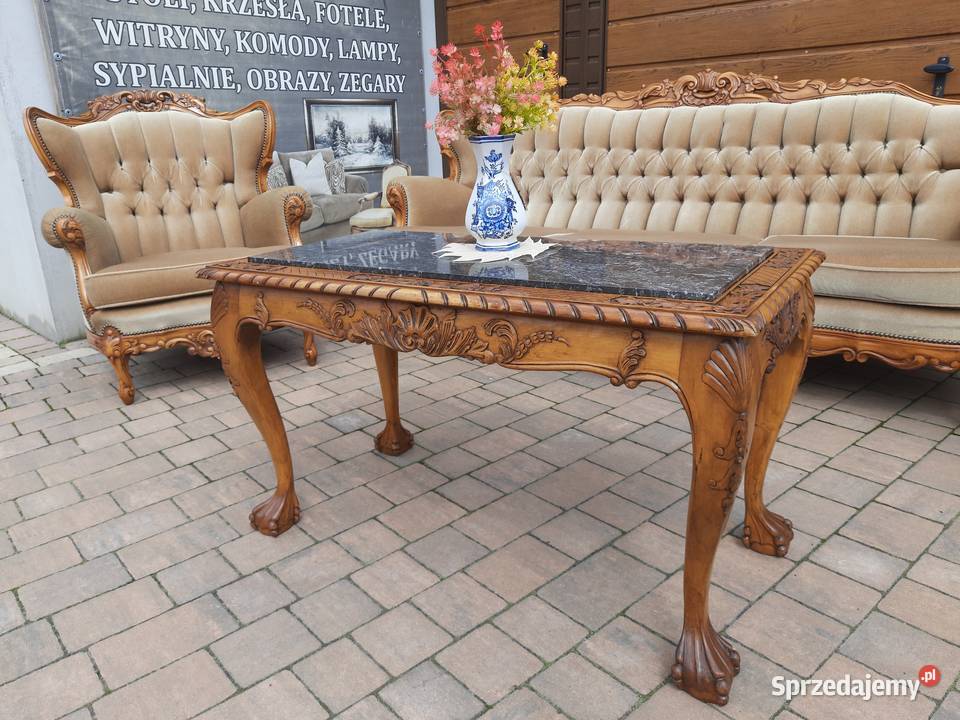 stolik na lwich łapach z marmurem Stoliki kawowe i ławy Mielnica Duża