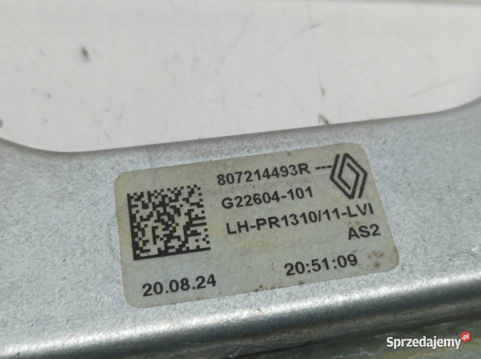 MECHANIZM SZYBY LEWY PRZÓD EU 807214493R Dacia