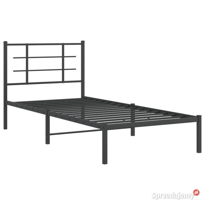 Łóżko Metalowe Czarne Rama Łóżka Ze Stelażem 196cm