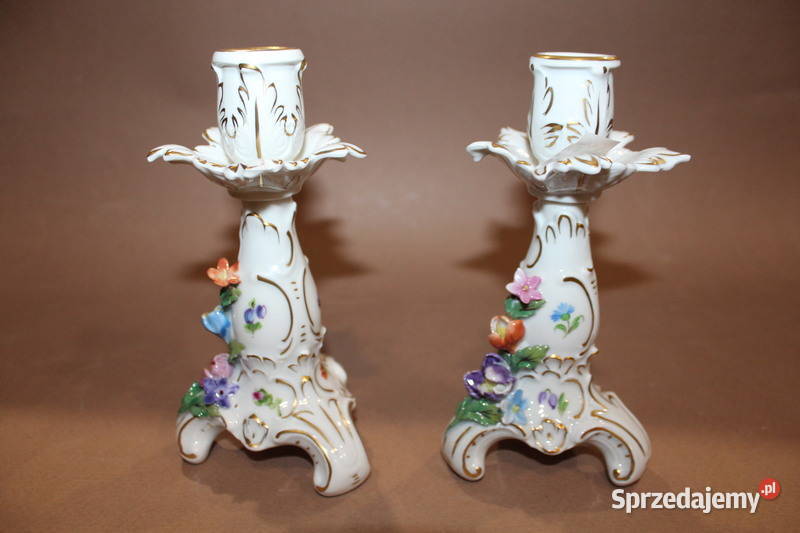 Para porcelanowych świeczników Dresden 160