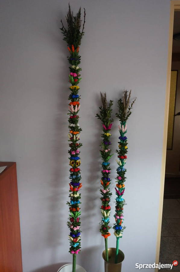 palma wielkanocna palmy wielkanocne z bibuły wielokolorowy Libiszów-Kolonia