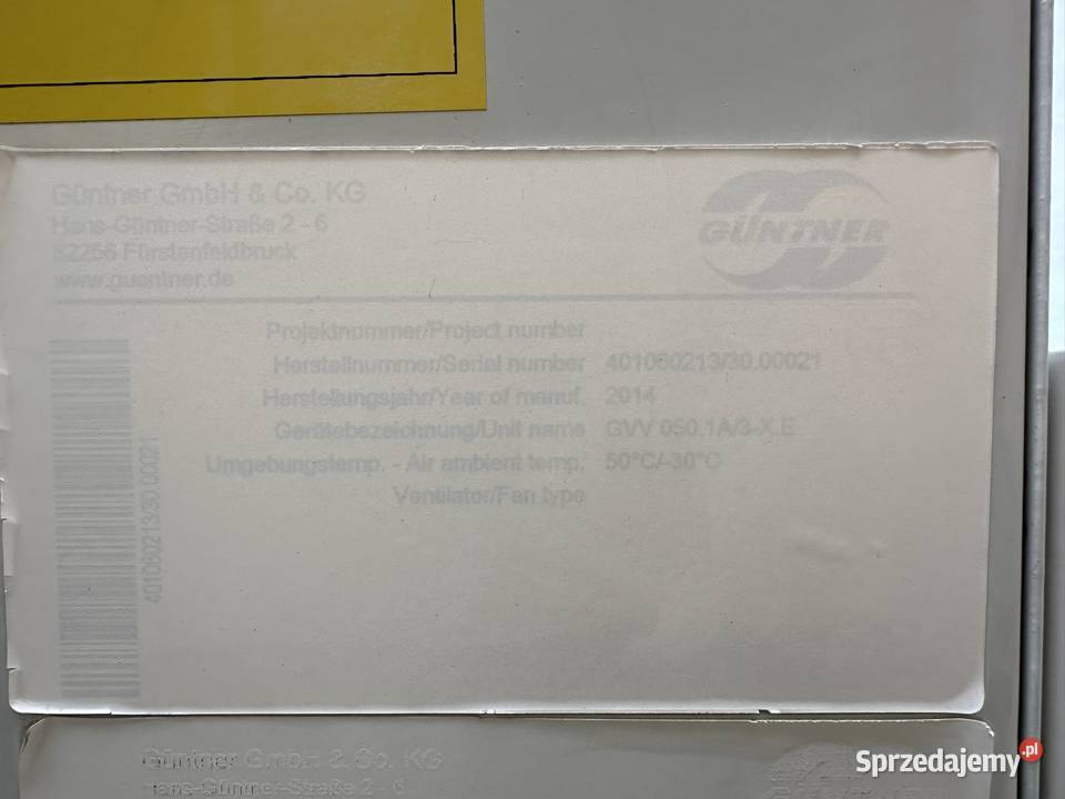 Dry cooler skraplacz chłodnica powietrza Guntner