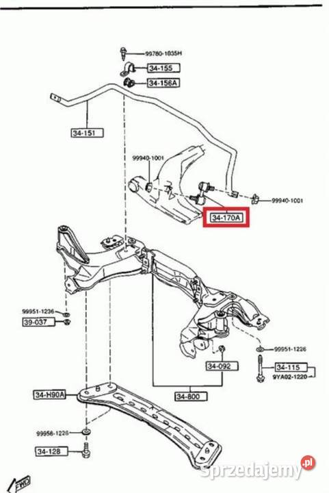 ŁĄCZNIK STABILIZATORA PRZÓD MAZDA MX3 9294 18