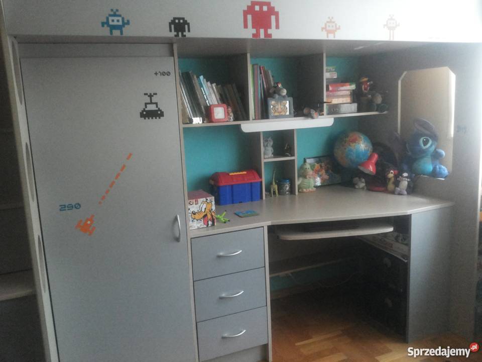 Łóżko piętrowe z biurkiem i szafą NICOJYSK Gdańsk