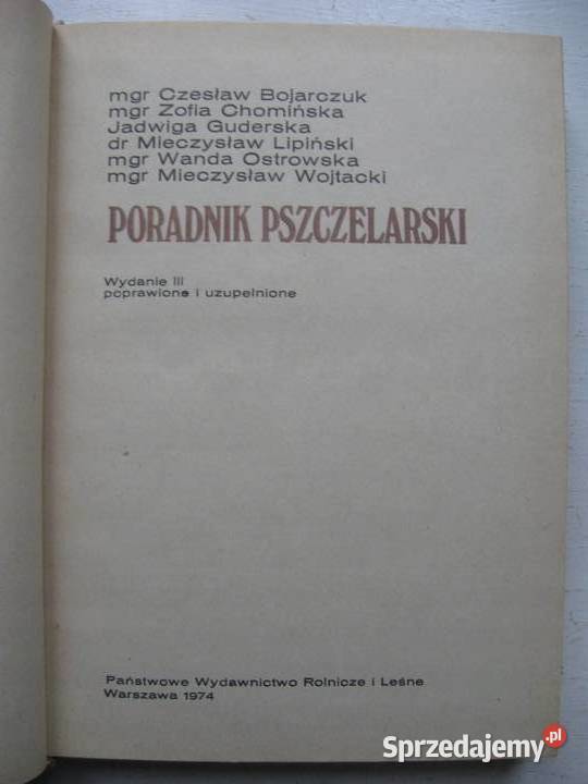 Poradnik pszczelarski i Choroby pszczół Poradniki, albumy i reportaże Sandomierz sprzedam
