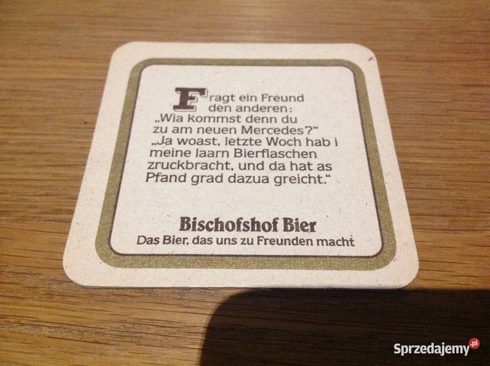 Stara Podkładka pod Piwo Bischofshof Bier Nowa Sól