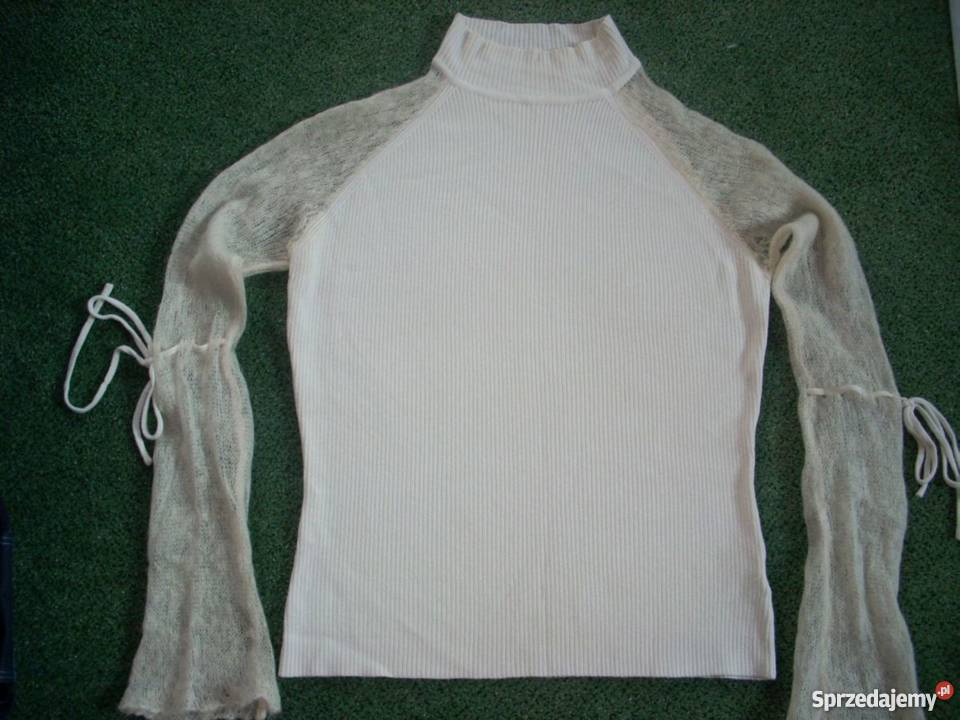 Kremowy sweterek Ażurowe Rękawy j Nowy 36 S małopolskie Nowy Sącz sprzedam