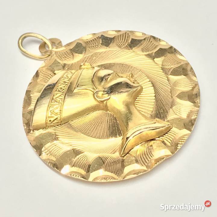 Złoty DUŻY WISIOREK 18K cudna Nefretete Warszawa