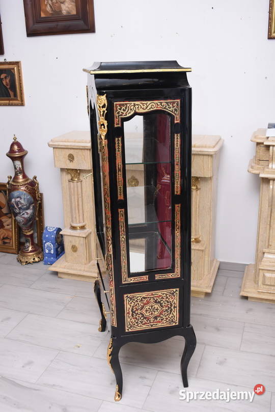 Ekskluzywna Witryna Boulle Przeszklona Rzeźbiona