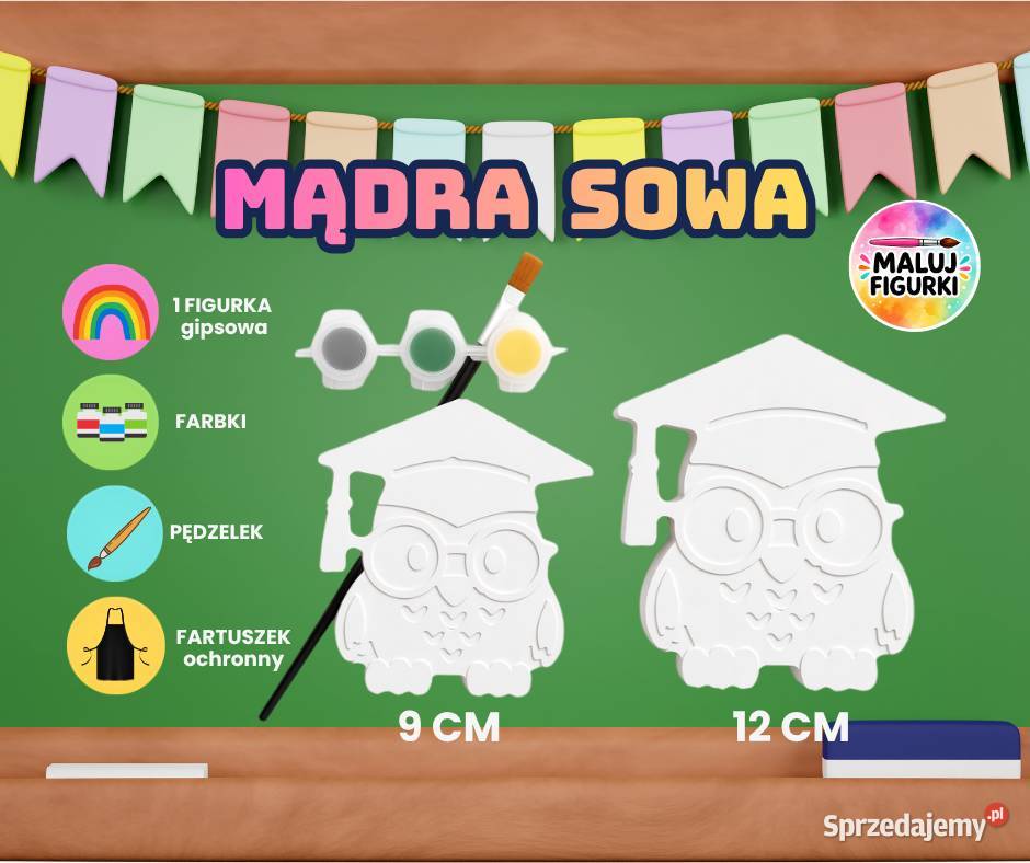 DUŻA FIGURKA GIPSOWA DO MALOWANIA DZIECI FARBKI Krosno