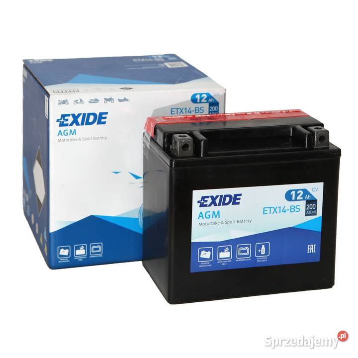 Akumulator motocyklowy EXIDE ETX14BS YTX14BS 12V Gdynia sprzedam