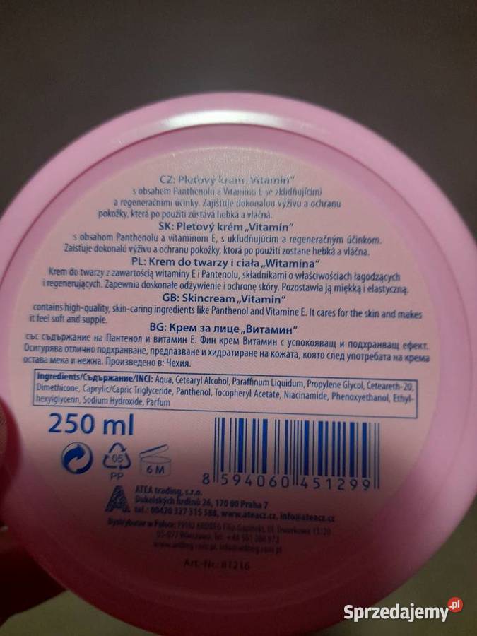 Krem 250ml Laura Coluni z aloesem I witaminą E Puławy sprzedam