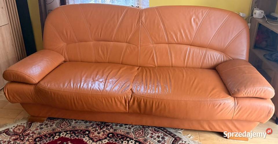 Skórzana sofa rozkładana z funkcją spania sprzedam