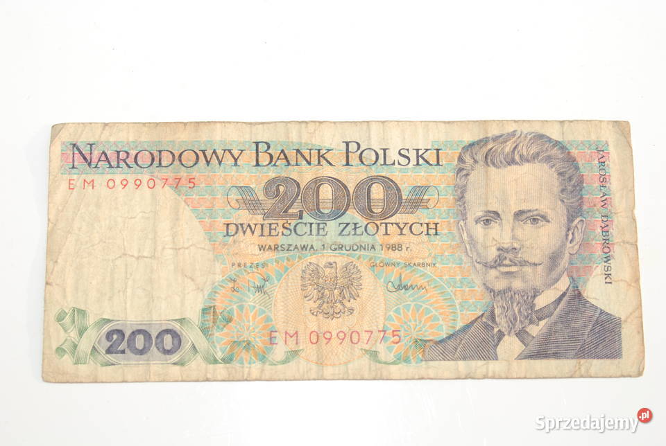 Stary banknot 200 złotych Dąbrowski 1988 antyk sprzedam
