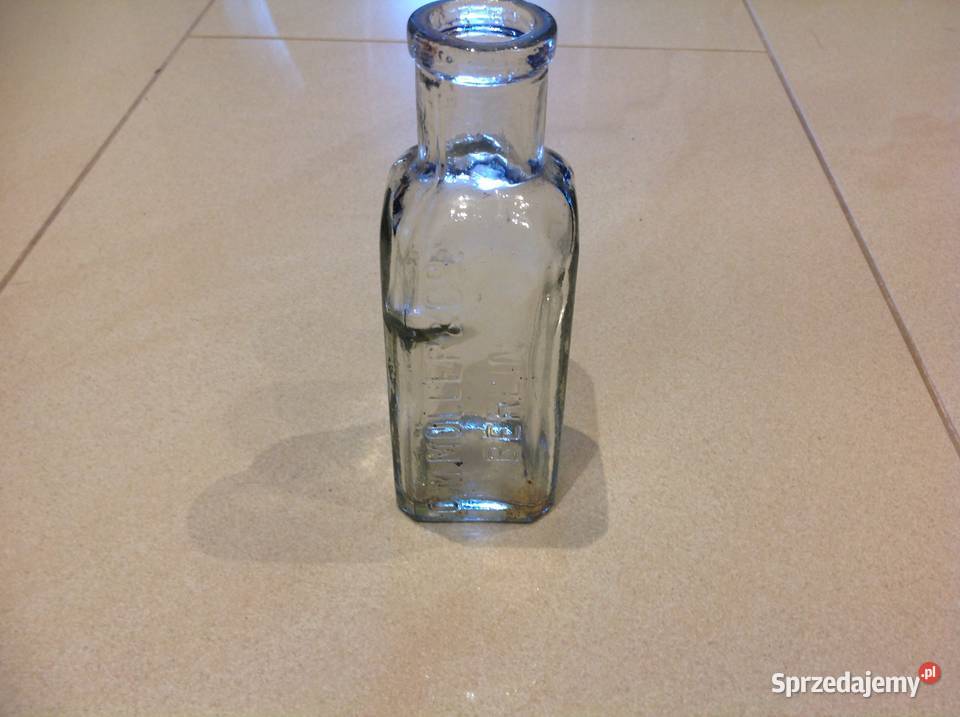 Stara Szklana Buteleczka Aptekarska Sygnowana Porcelana i szkło Nowa Sól