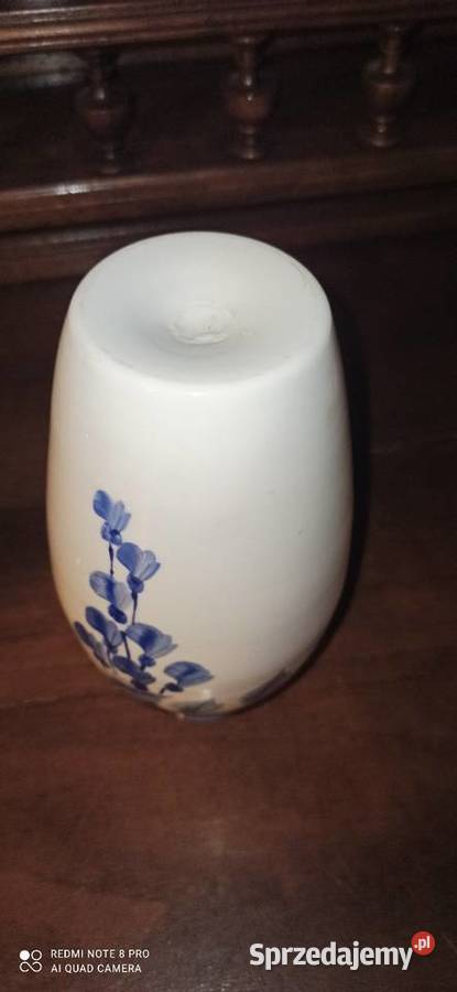 Wazon biało szarobiałe niebieski dekor Gdańsk sprzedam