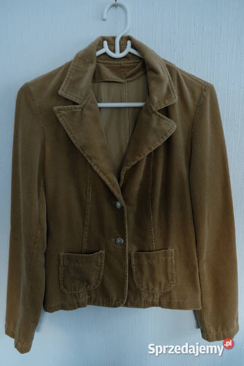 Marynarka welurowa beżowa s 36 żakiet sprzedam