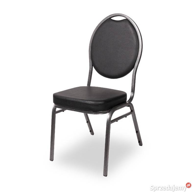 Krzesło krzesła bankietowe HERMAN DELUXE czarne ekoskóra