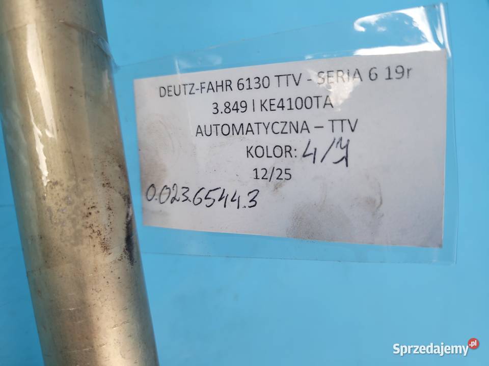 DEUTZFAHR 6130 TTV PRZEWÓD RURA CHŁODNICY OLEJU Chłodzenie silnika Kolno