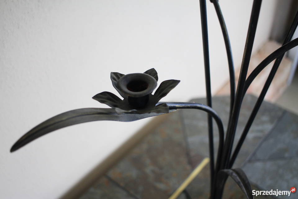 Piękny świecznik czarny śląskie Pszczyna