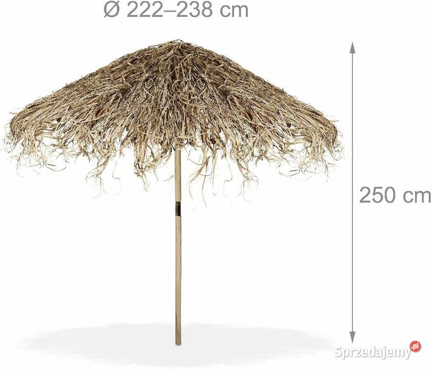 Ręcznie robiony parasol przeciwsłoneczny liscie Palmy Relaxd