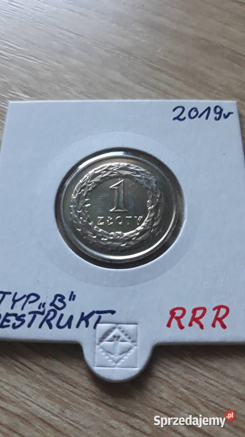 1 złoty 2019 r Destrukt rzadkość Konin