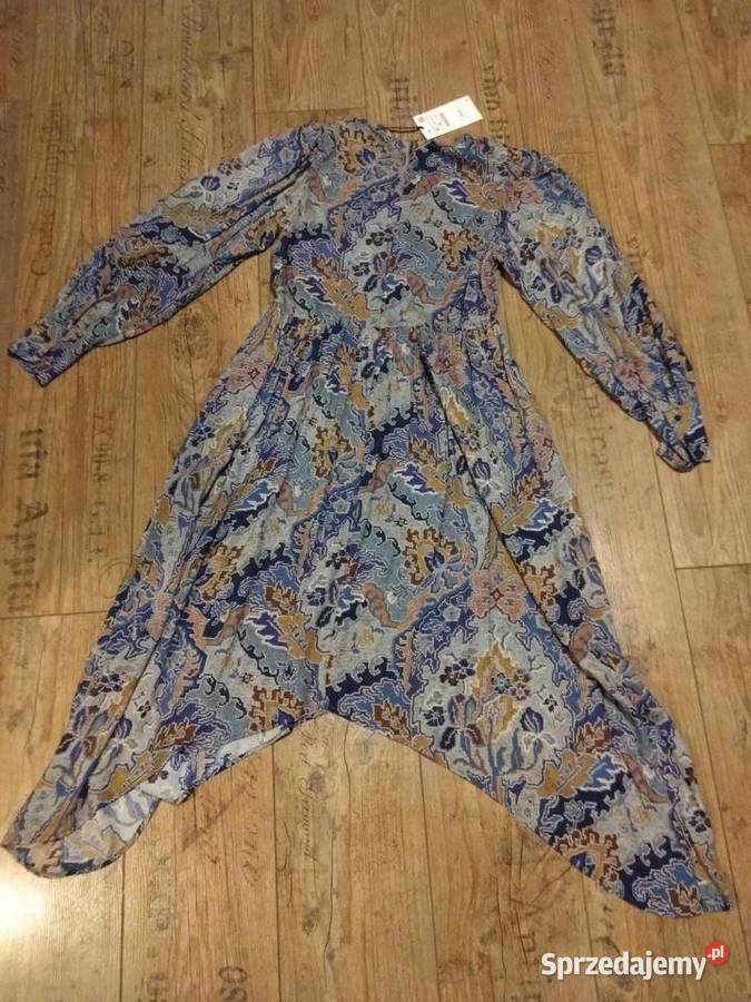 Asymetryczna wzorzysta sukienka Zara rozmiar M Spódnice i sukienki Warszawa