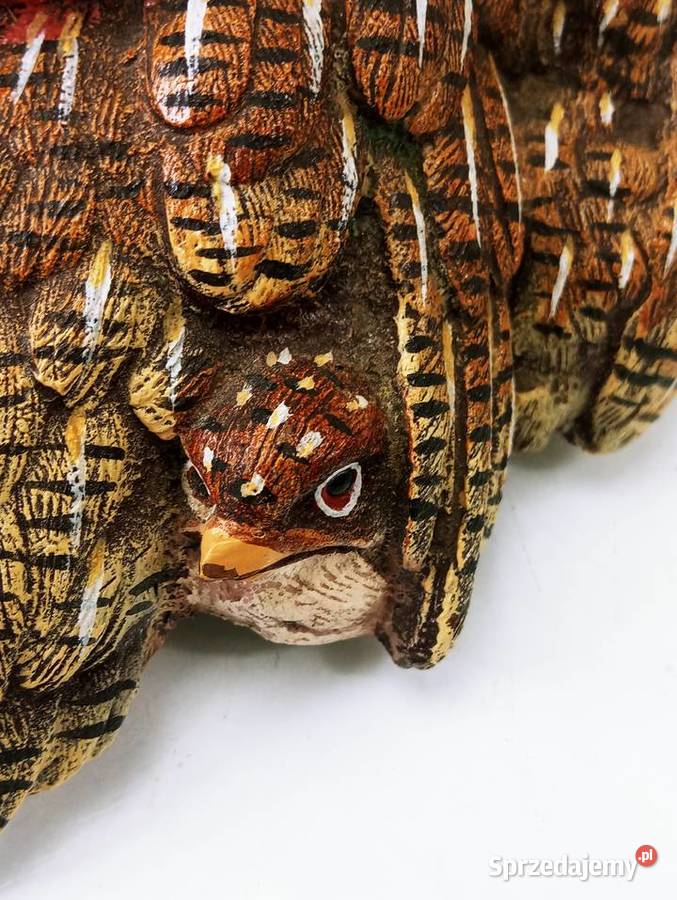 Rzeźba Figura Przepiórka z 3 Pisklętami Brąz lubuskie Nowa Sól