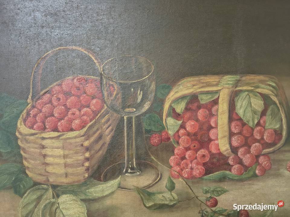 Obraz martwa natura z owocami w ozdobnej ramie Chorzew sprzedam