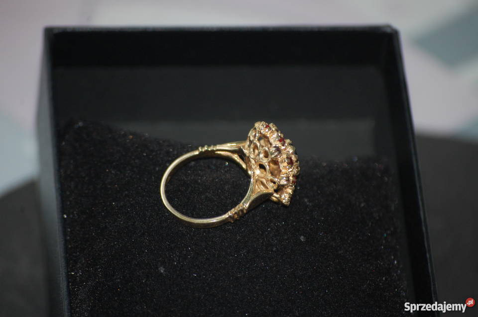 CUDNY KOMPLET BROSZKA PIERŚCIONEK KOLCZYKI ZŁOTO łódzkie Sieradz sprzedam