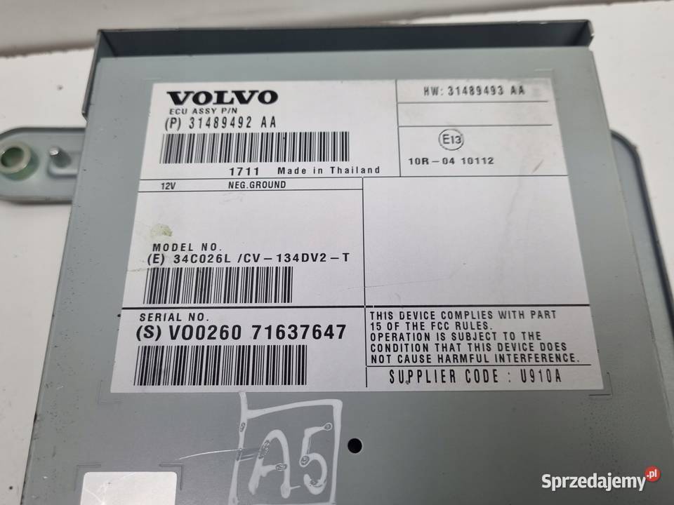 Volvo VOLVO V60 I S60 II V40 II WZMACNIACZ RADIA Sprzęt audio fabryczny
