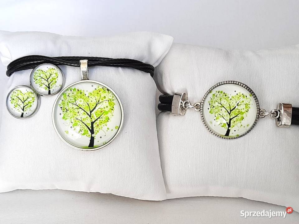 Zestaw grafika pod szkłem wisiorek bransoletka Łódź