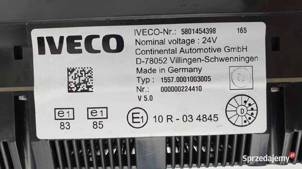 LICZNIK ZEGAR 5801454398 IVECO STRALIS AS440T FV osobowe Lipno sprzedam