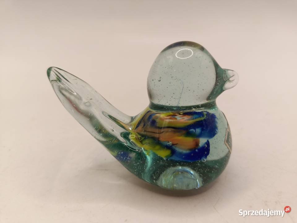 Figurka ozdoba szklany mały ptak Skansen Zamość