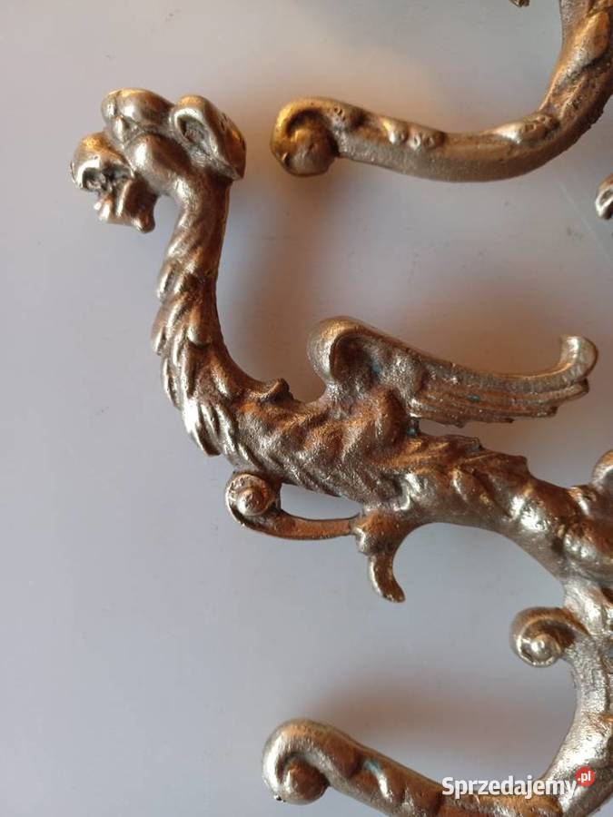 Stylowy masywny wieszak mosiężny Pozostałe Poznań